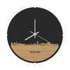 Skyline Klok Rond Verona Bamboe houten cadeau decoratie relatiegeschenk van WoodWideCities