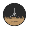 Skyline Klok Rond Voorburg Bamboe houten cadeau decoratie relatiegeschenk van WoodWideCities