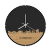 Skyline Klok Rond Wassenaar Bamboe houten cadeau decoratie relatiegeschenk van WoodWideCities