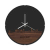 Skyline Klok Rond Westland Noten houten cadeau decoratie relatiegeschenk van WoodWideCities