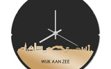 Skyline Klok Rond Wijk aan Zee Goud Metallic