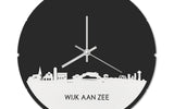 Skyline Klok Rond Wijk aan Zee Wit Glanzend