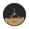 Skyline Klok Rond Winsum Bamboe houten cadeau decoratie relatiegeschenk van WoodWideCities