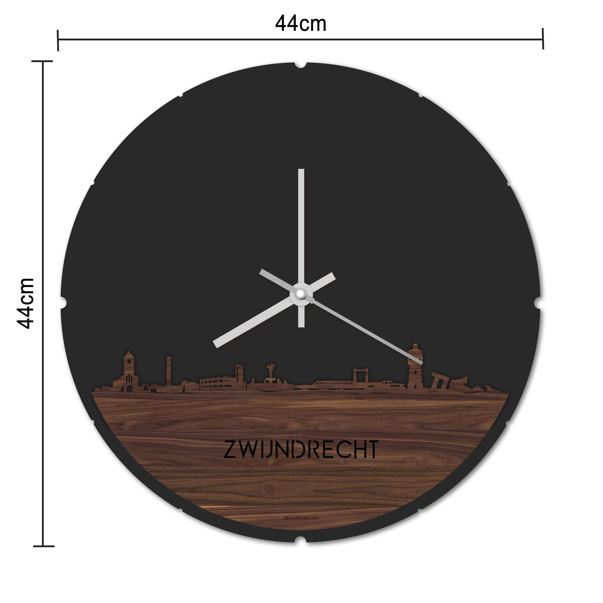 Skyline Klok Zwijndrecht Eiken houten cadeau decoratie relatiegeschenk van WoodWideCities