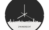 Skyline Klok Rond Zwijndrecht Wit Glanzend