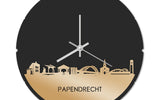 Skyline Klok Rond Papendrecht Goud Metallic