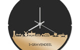 Skyline Klok Rond 's-Gravendeel Goud Metallic