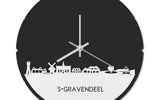 Skyline Klok Rond 's-Gravendeel Wit Glanzend