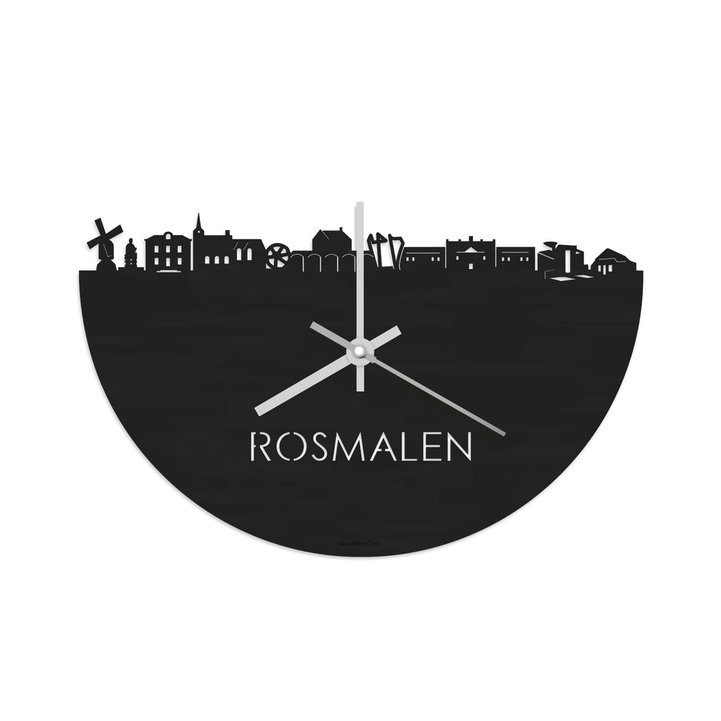 Skyline Klok Rosmalen Black Zwart houten cadeau decoratie relatiegeschenk van WoodWideCities