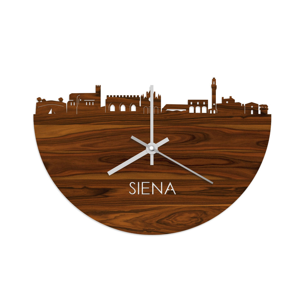 Skyline Klok Siena Palissander houten cadeau decoratie relatiegeschenk van WoodWideCities