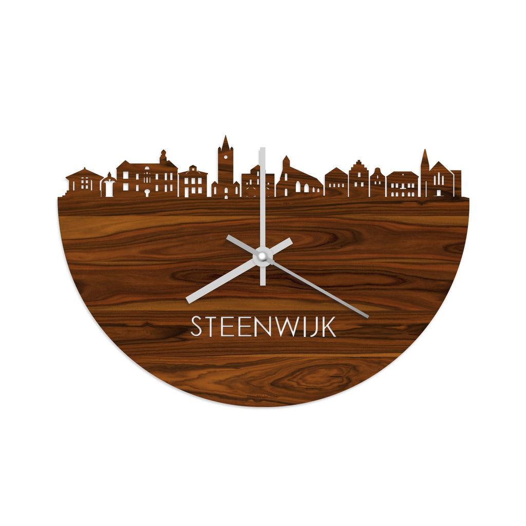 Skyline Klok Steenwijk Palissander houten cadeau wanddecoratie relatiegeschenk van WoodWideCities