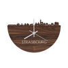 Skyline Klok Strasbourg Noten houten cadeau decoratie relatiegeschenk van WoodWideCities