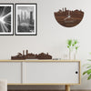 Skyline Klok Tenerife Noten houten cadeau decoratie relatiegeschenk van WoodWideCities