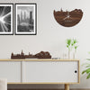 Skyline Klok Torino Noten houten cadeau decoratie relatiegeschenk van WoodWideCities