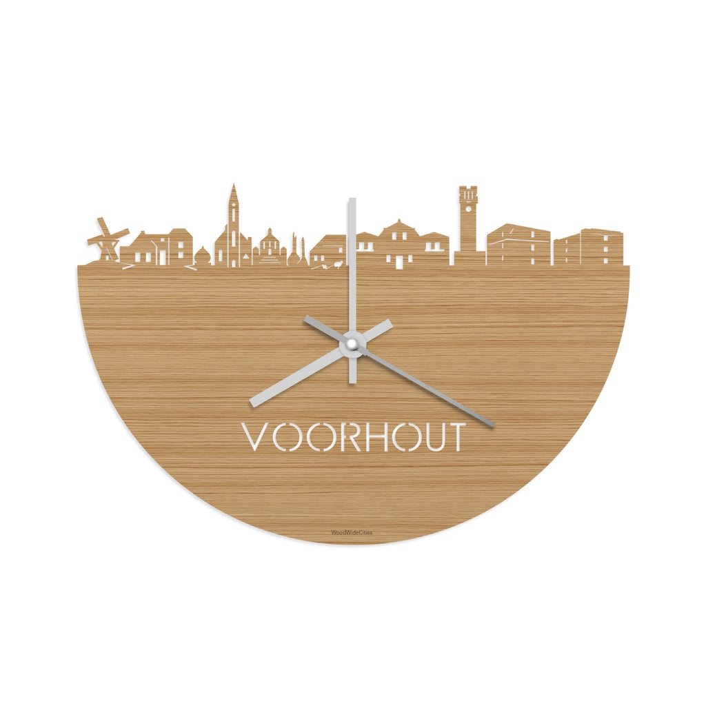 Skyline Klok Voorhout Bamboe houten cadeau decoratie relatiegeschenk van WoodWideCities