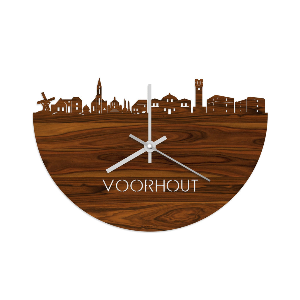 Skyline Klok Voorhout Palissander houten cadeau decoratie relatiegeschenk van WoodWideCities