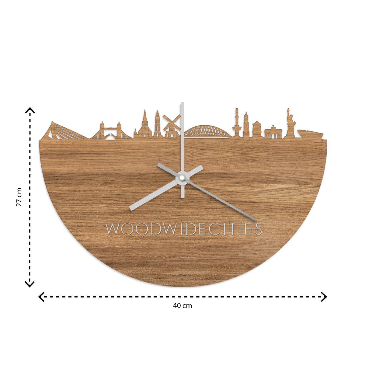 Skyline Klok Voorschoten Eiken houten cadeau decoratie relatiegeschenk van WoodWideCities