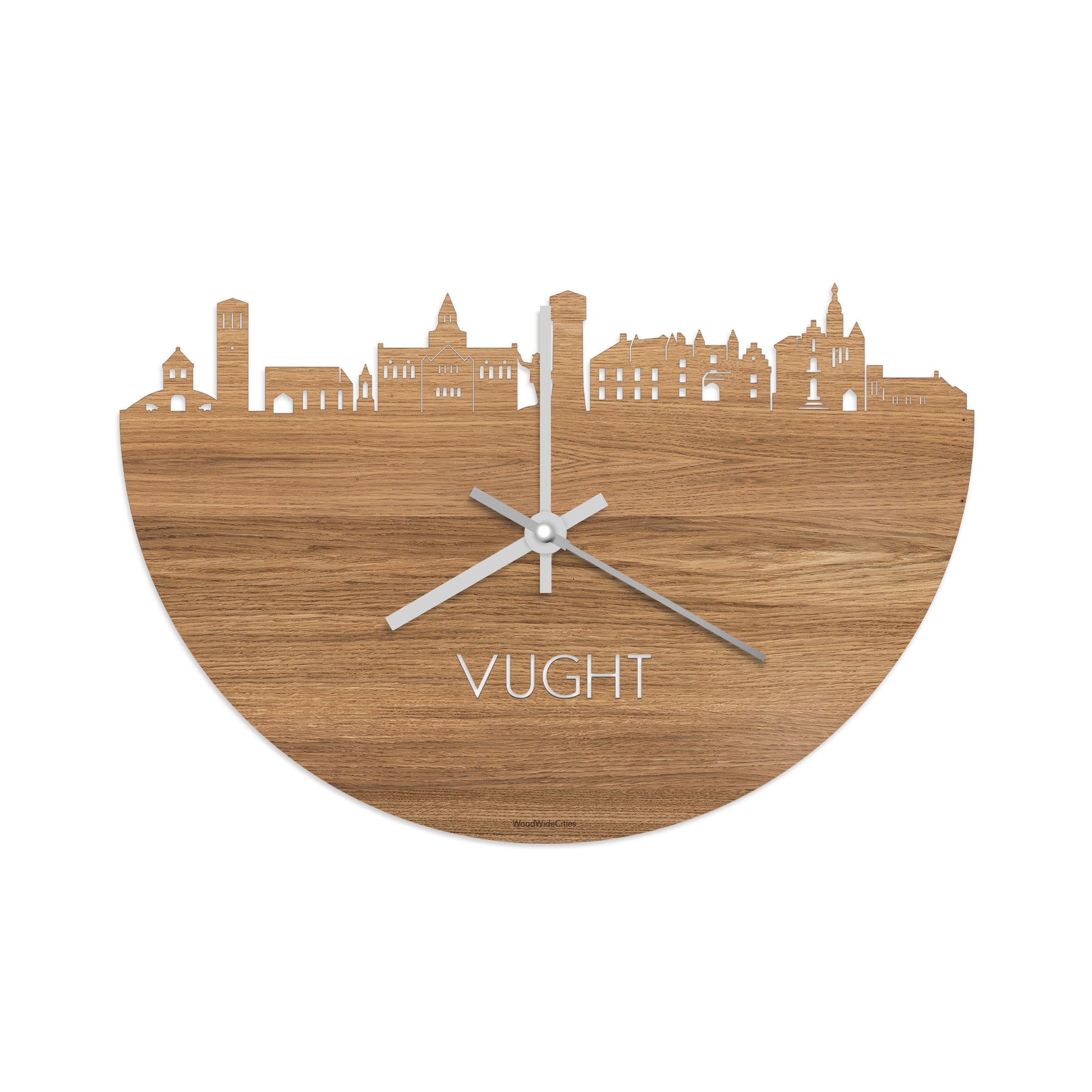 Skyline Klok Vught Eiken houten cadeau decoratie relatiegeschenk van WoodWideCities