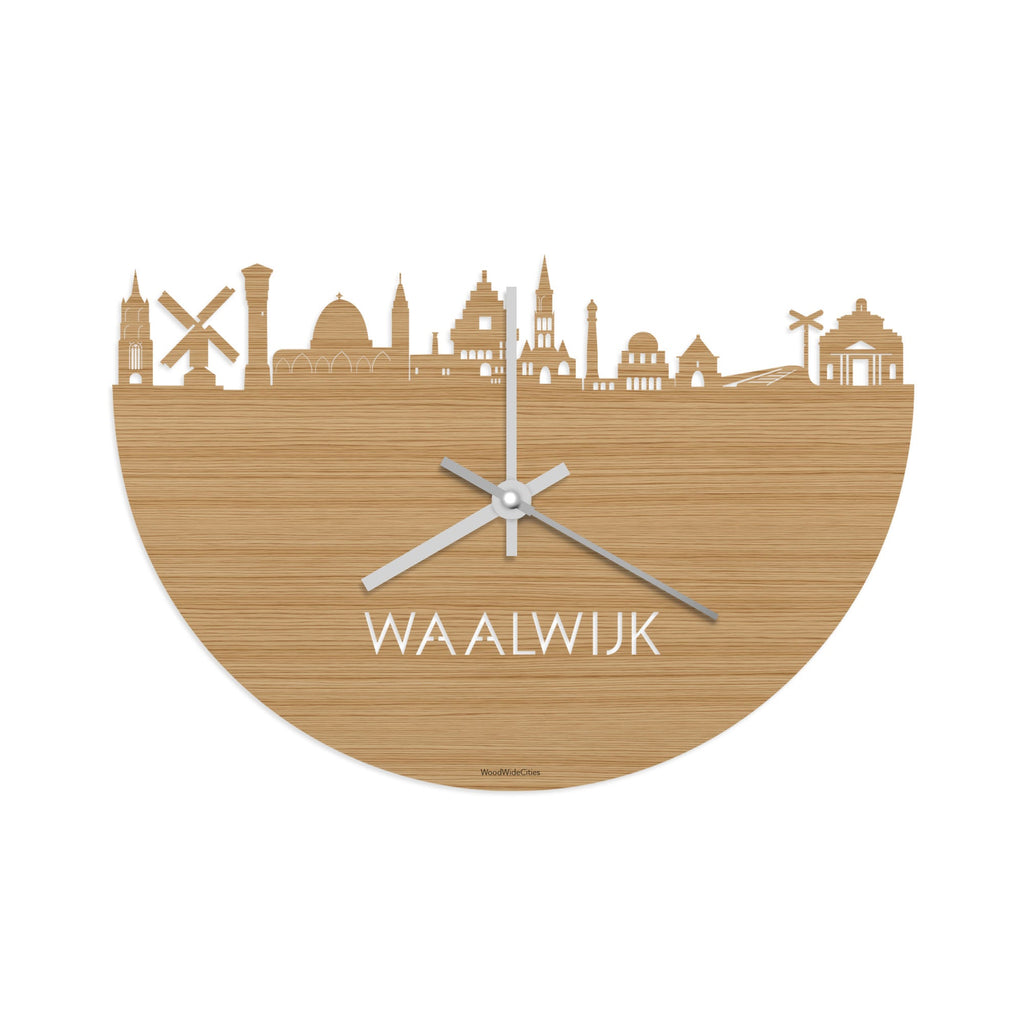 Skyline Klok Waalwijk Bamboe houten cadeau decoratie relatiegeschenk van WoodWideCities