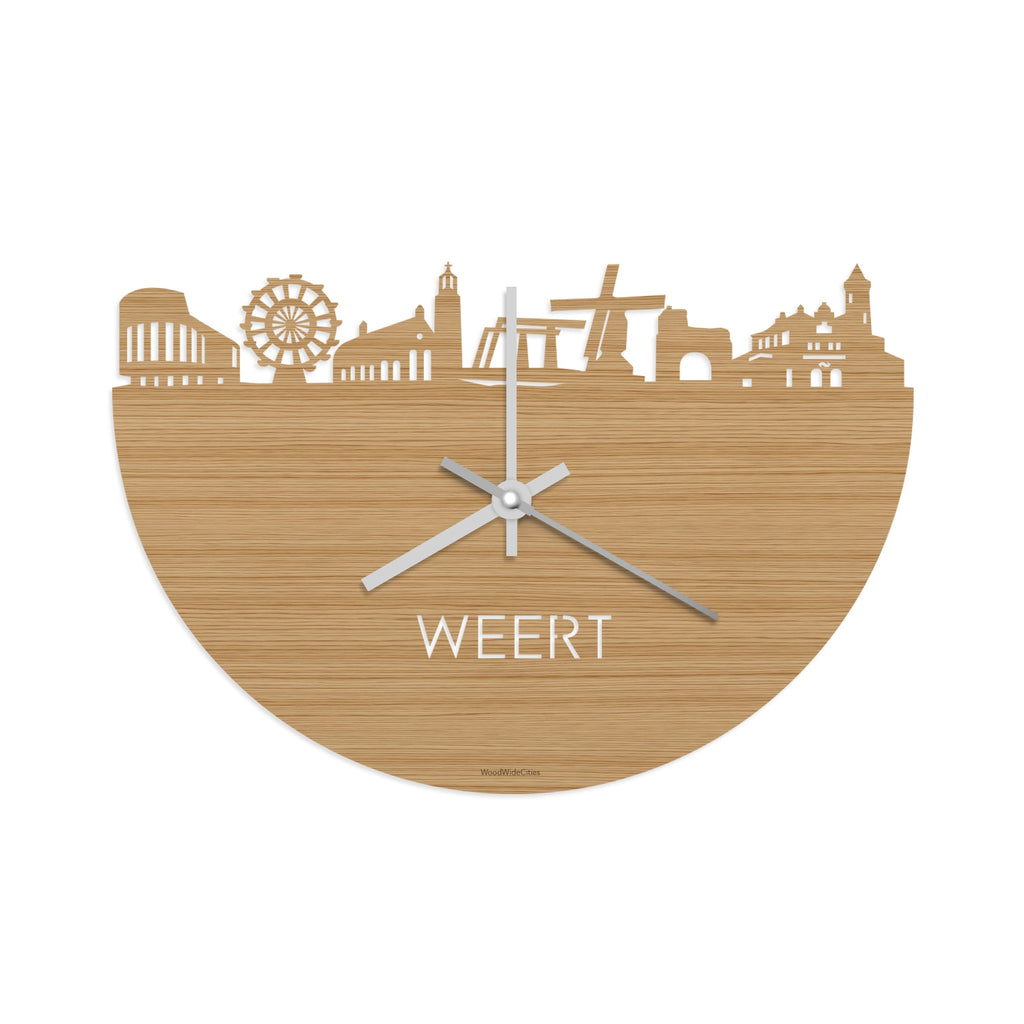 Skyline Klok Weert Bamboe houten cadeau wanddecoratie relatiegeschenk van WoodWideCities