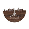 Skyline Klok Westland Noten houten cadeau decoratie relatiegeschenk van WoodWideCities