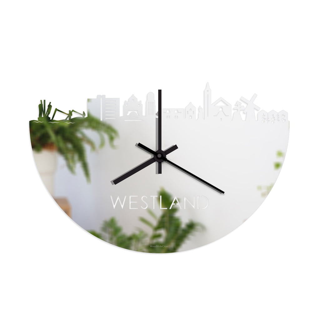 Skyline Klok Westland Spiegel gerecycled kunststof cadeau decoratie relatiegeschenk van WoodWideCities