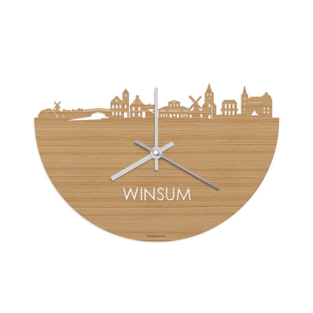 Skyline Klok Winsum Bamboe houten cadeau decoratie relatiegeschenk van WoodWideCities