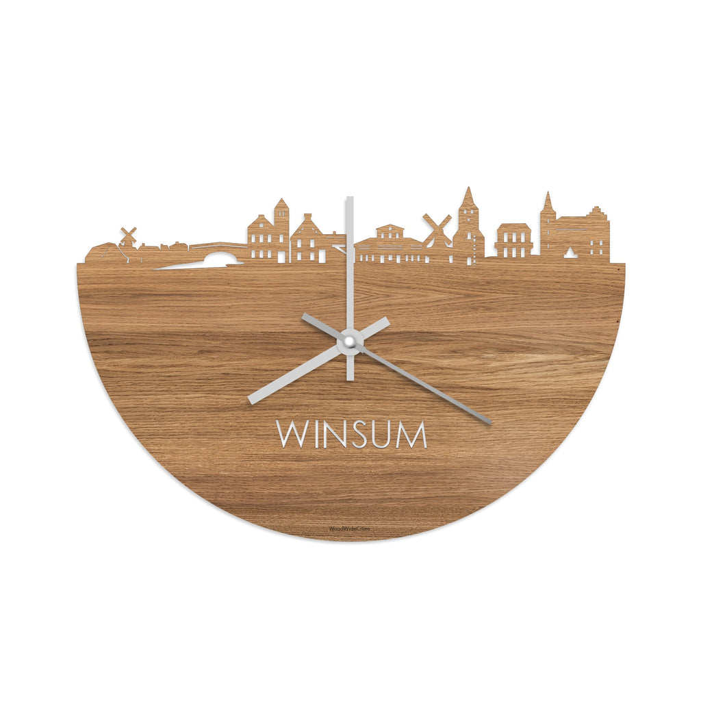 Skyline Klok Winsum Eiken houten cadeau decoratie relatiegeschenk van WoodWideCities