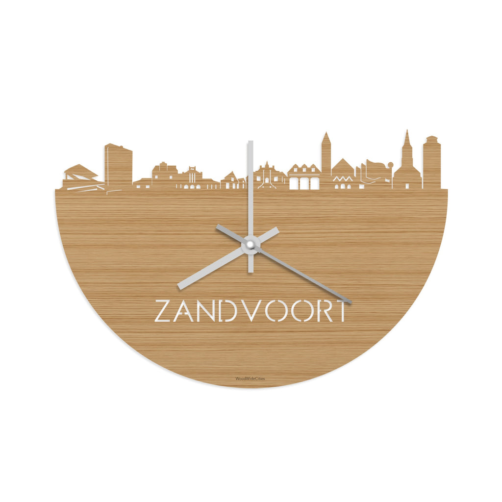 Skyline Klok Zandvoort Bamboe houten cadeau wanddecoratie relatiegeschenk van WoodWideCities