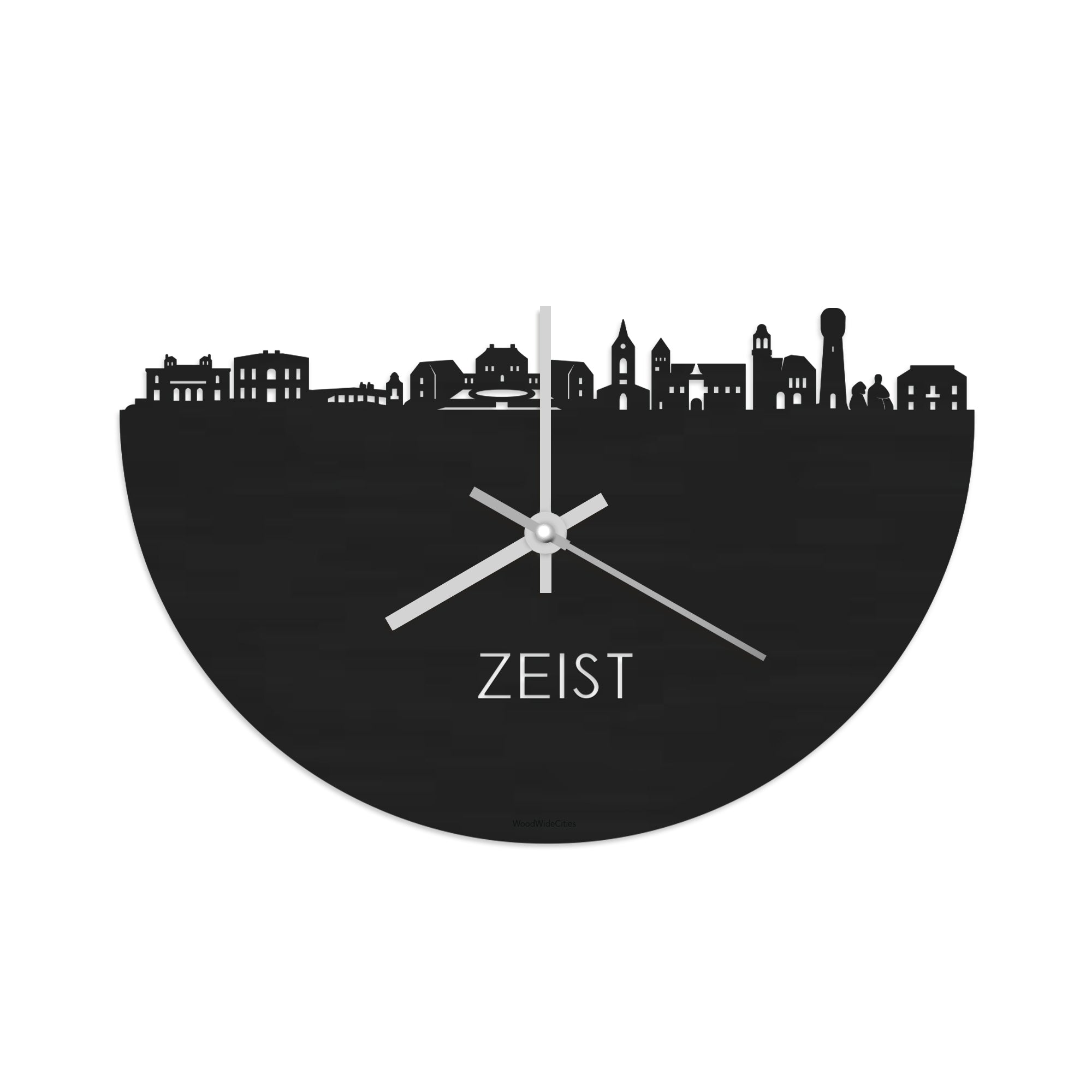 Skyline Klok Zeist Black Zwart houten cadeau wanddecoratie relatiegeschenk van WoodWideCities