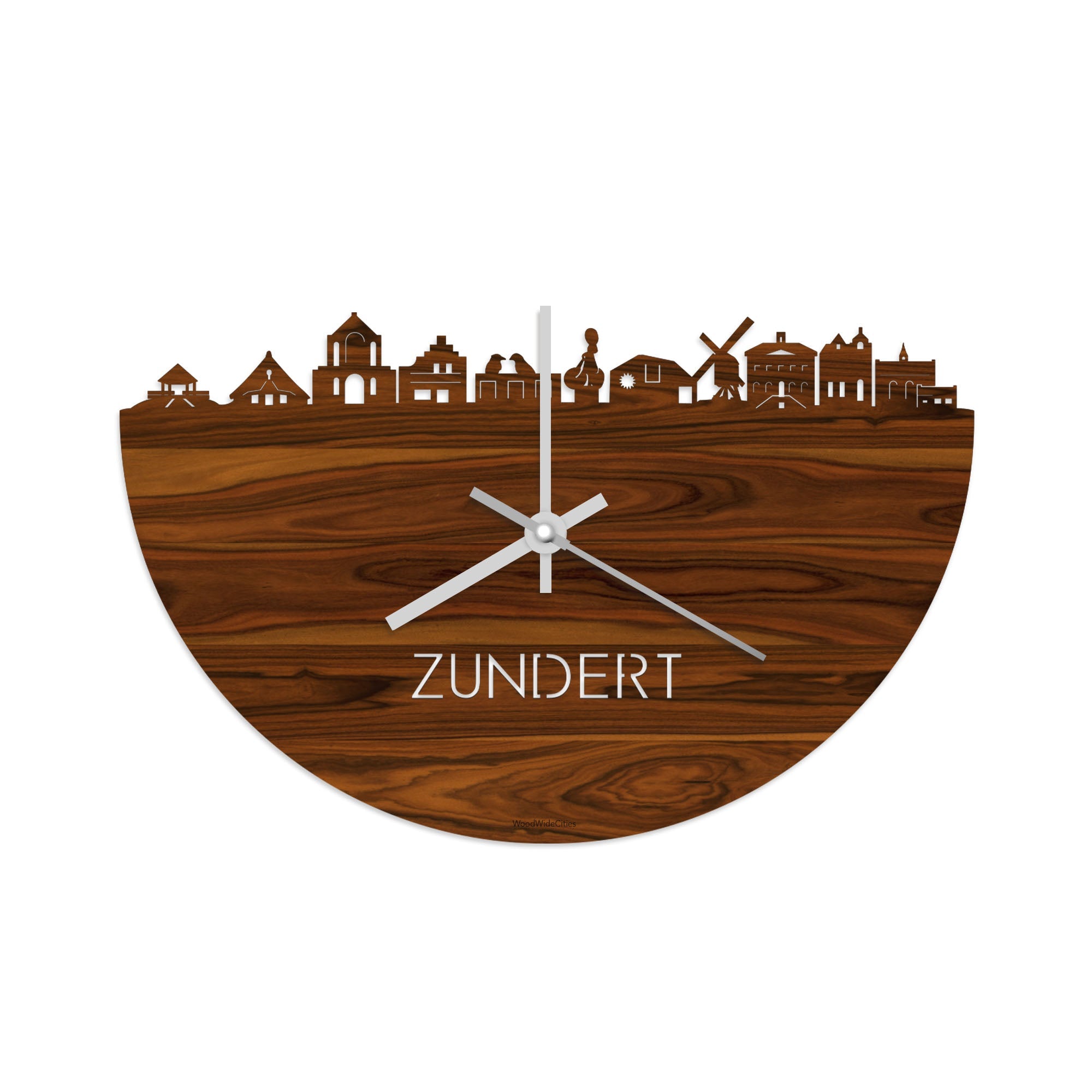 Skyline Klok Zundert Palissander houten cadeau decoratie relatiegeschenk van WoodWideCities