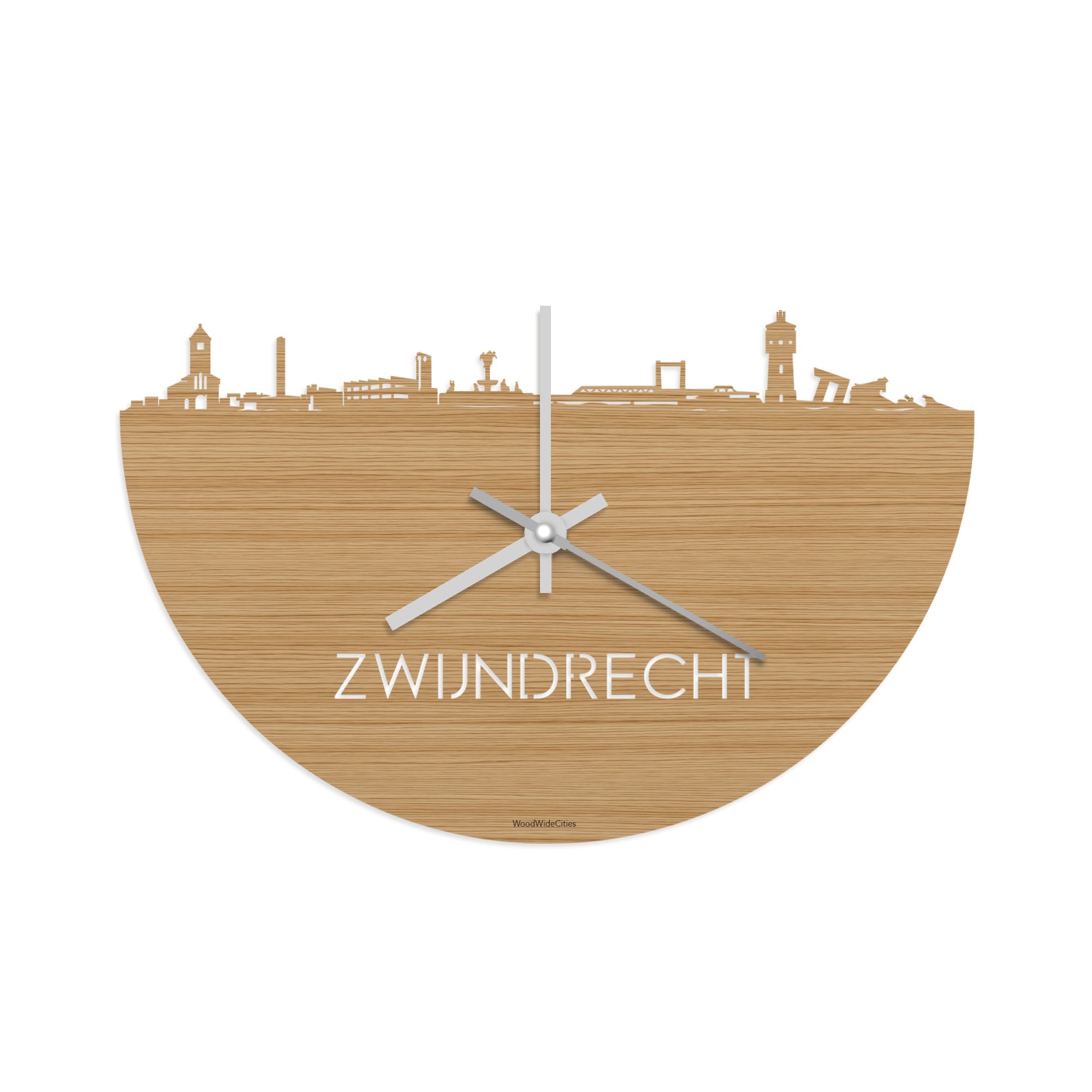 Skyline Klok Zwijndrecht Bamboe houten cadeau decoratie relatiegeschenk van WoodWideCities