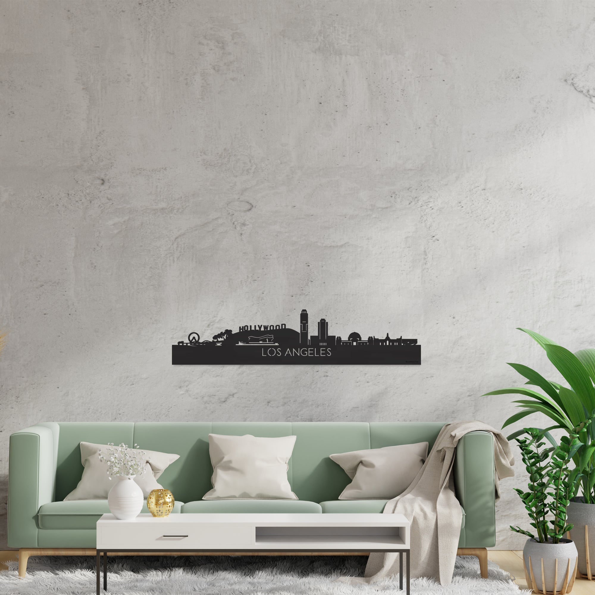 Skyline Los-angeles Zwart houten cadeau decoratie relatiegeschenk van WoodWideCities