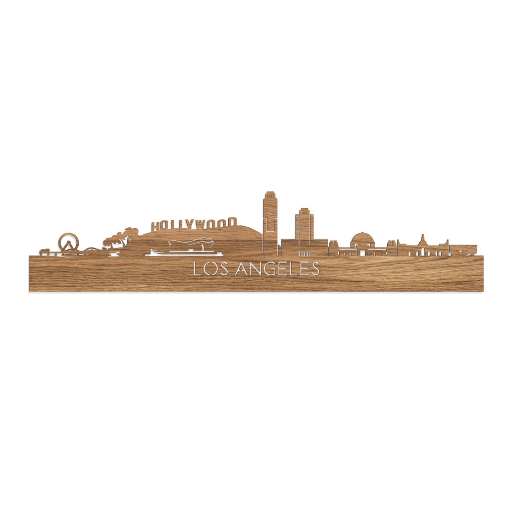 Skyline Los-angeles Eiken houten cadeau decoratie relatiegeschenk van WoodWideCities