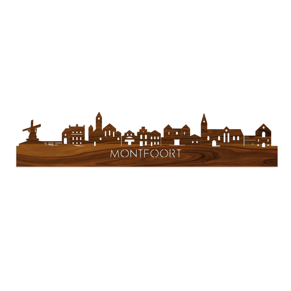 Skyline Montfoort Palissander houten cadeau decoratie relatiegeschenk van WoodWideCities