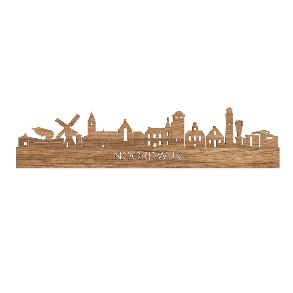 Skyline Noordwijk Eiken houten cadeau decoratie relatiegeschenk van WoodWideCities