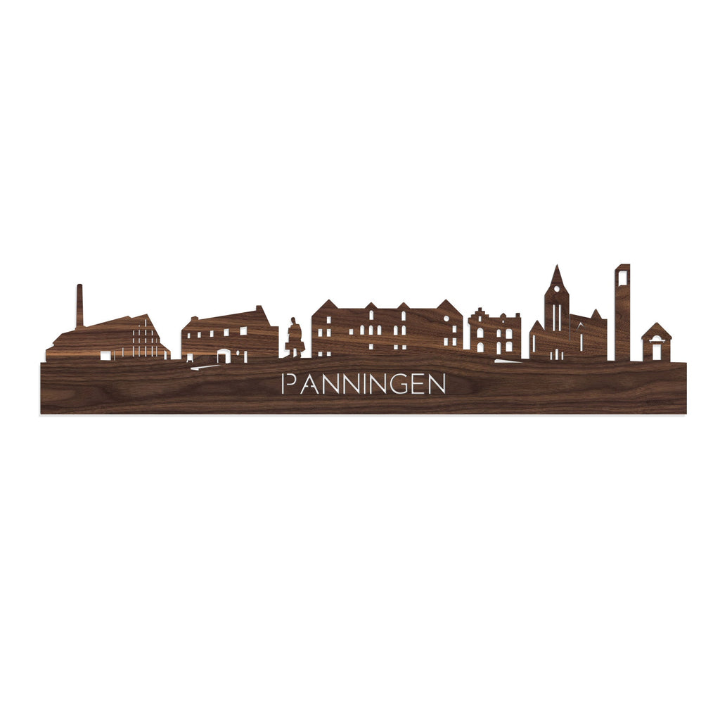 Skyline Panningen Noten houten cadeau decoratie relatiegeschenk van WoodWideCities