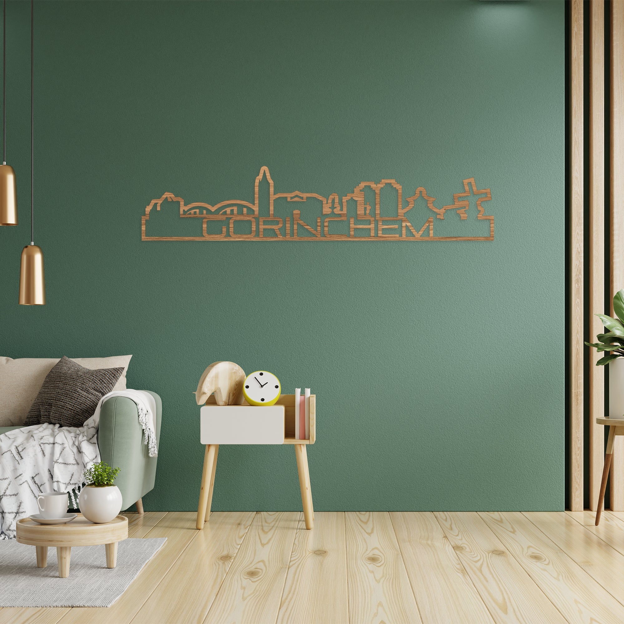 Skyline Shape Gorinchem Eiken houten cadeau decoratie relatiegeschenk van WoodWideCities