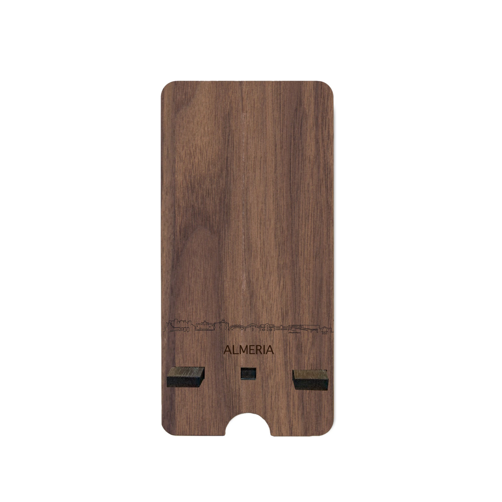 Skyline Telefoonhouder Almeria houten cadeau decoratie relatiegeschenk van WoodWideCities