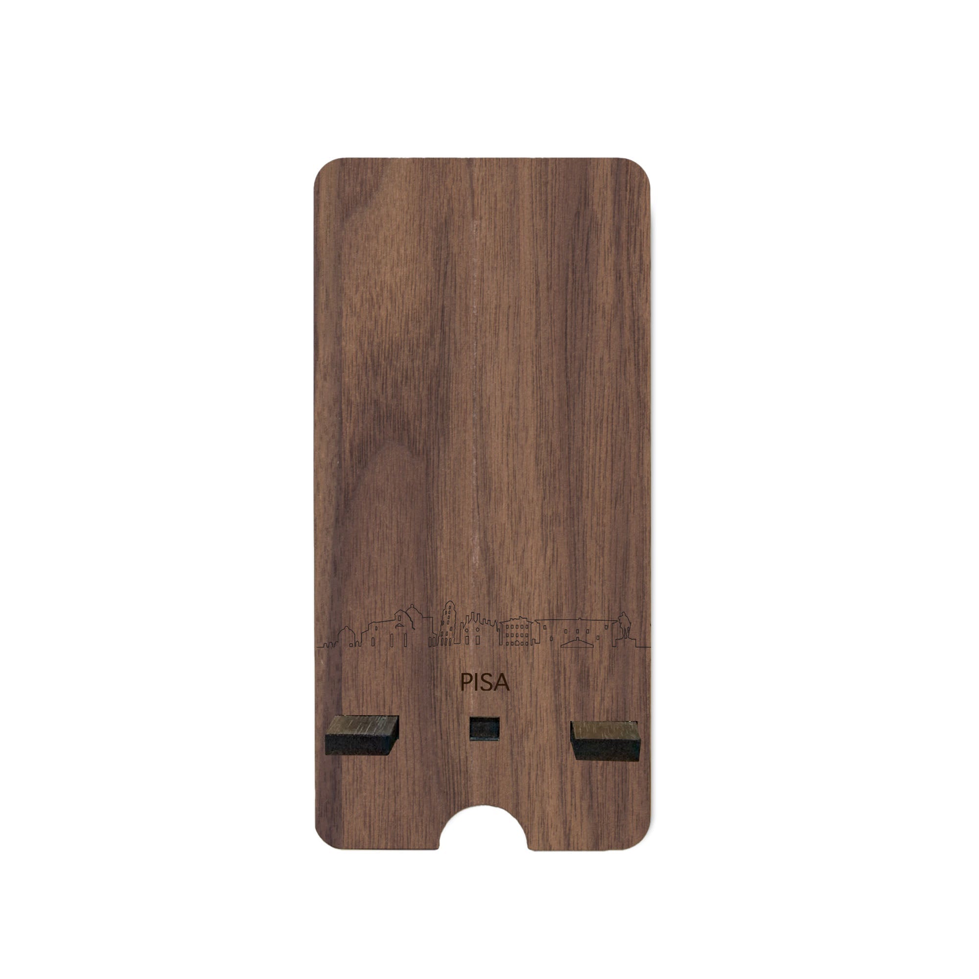 Skyline Telefoonhouder Pisa houten cadeau decoratie relatiegeschenk van WoodWideCities