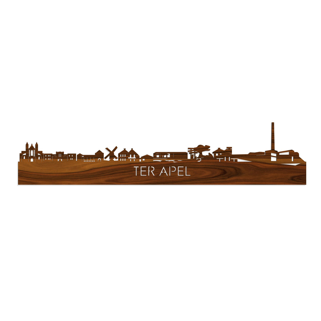 Skyline Ter Apel Palissander houten cadeau decoratie relatiegeschenk van WoodWideCities