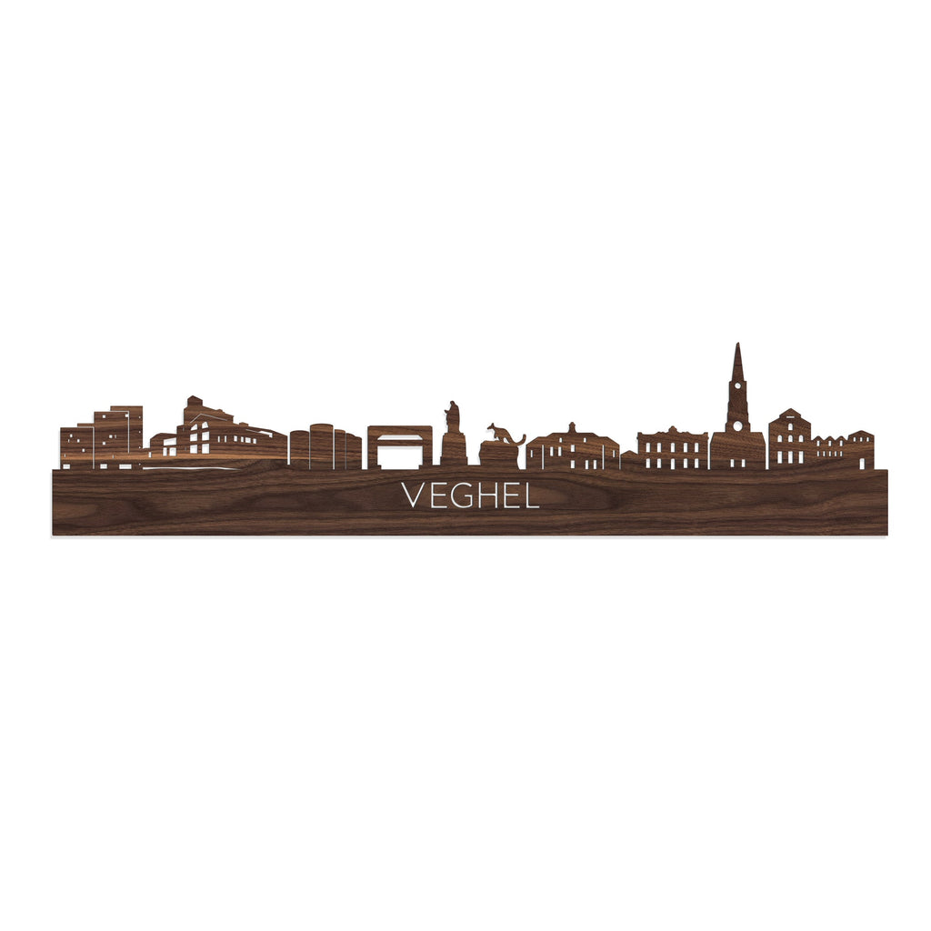 Skyline Veghel Noten houten cadeau decoratie relatiegeschenk van WoodWideCities