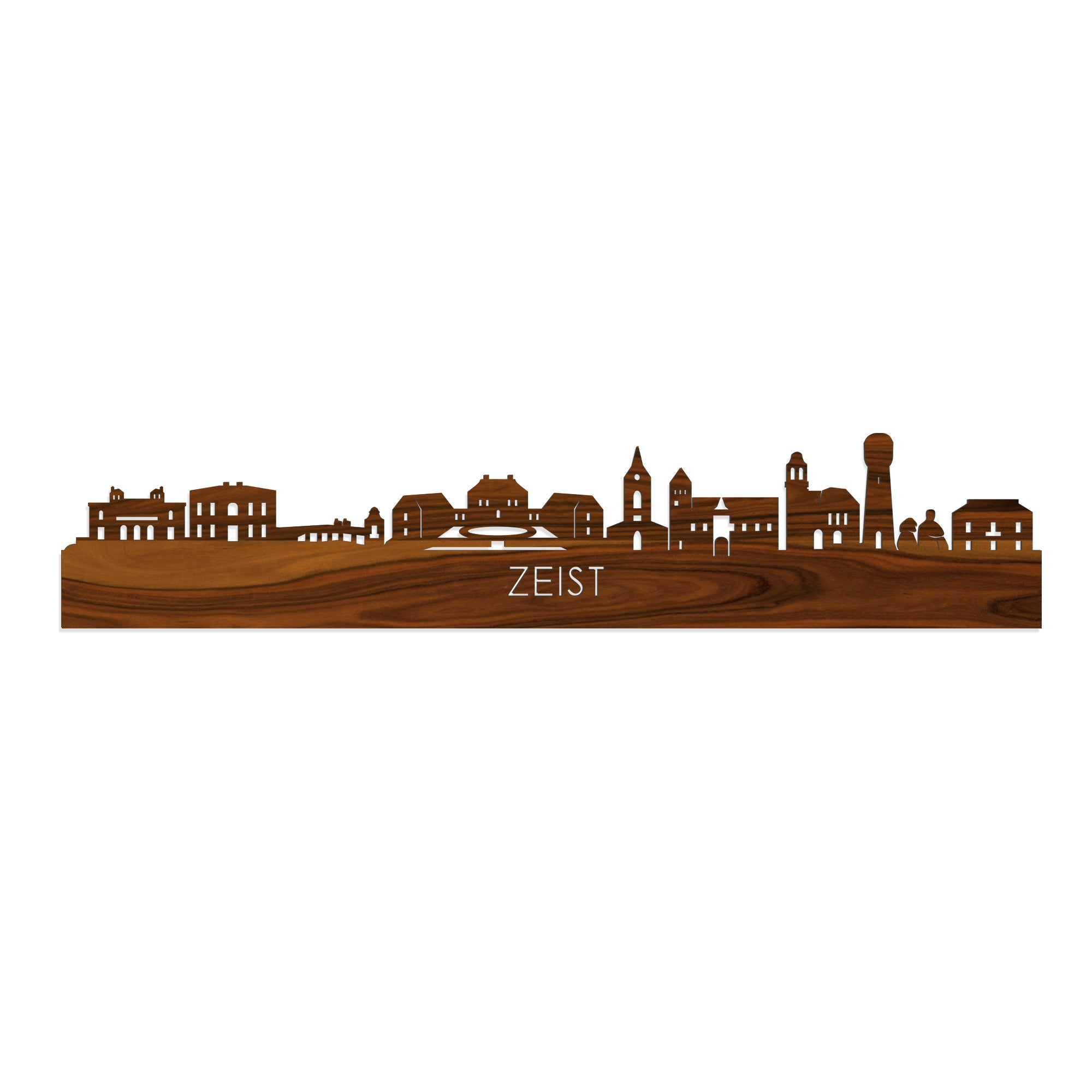 Skyline Zeist Palissander houten cadeau decoratie relatiegeschenk van WoodWideCities