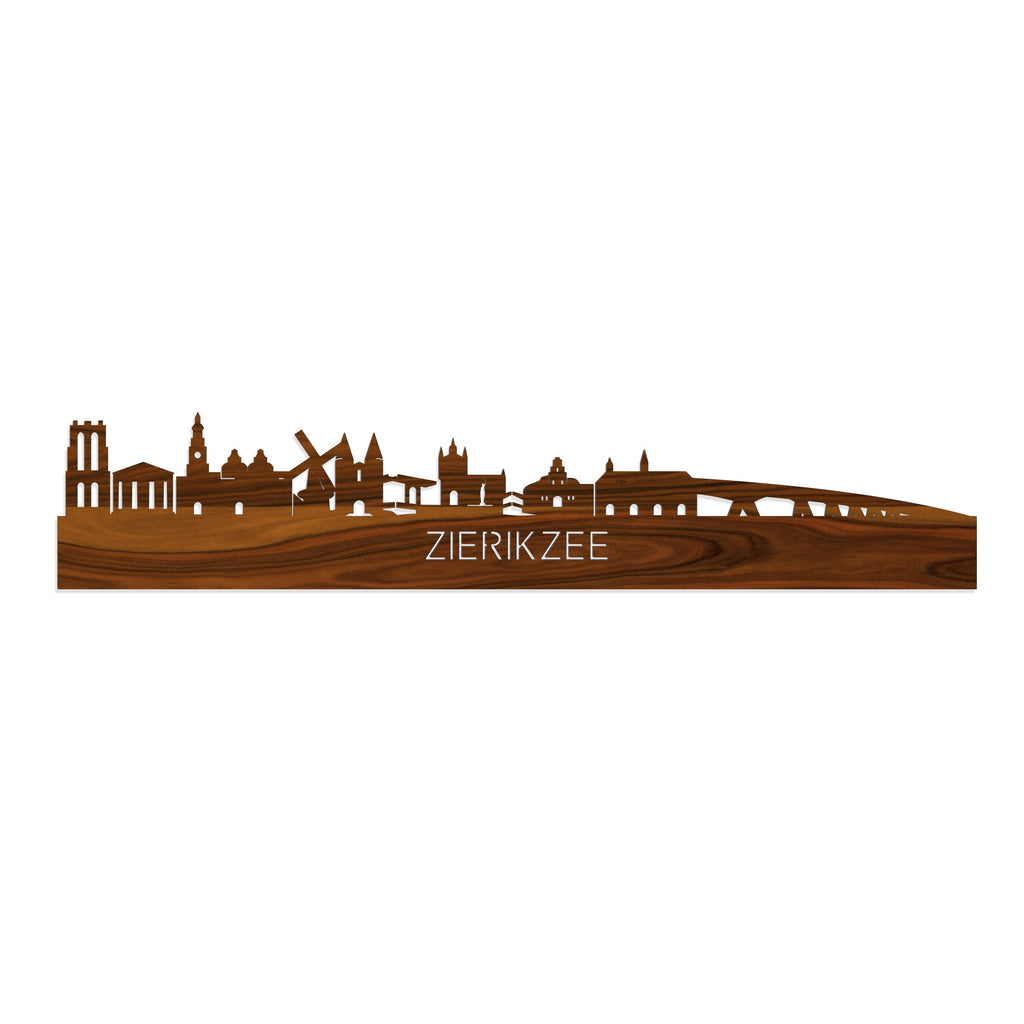 Skyline Zierikzee Palissander houten cadeau decoratie relatiegeschenk van WoodWideCities