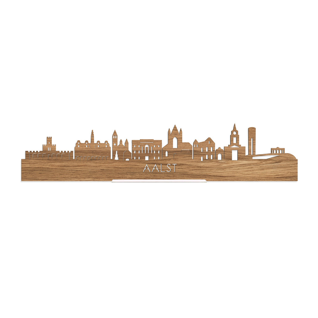 Standing Skyline Aalst Eiken houten cadeau decoratie relatiegeschenk van WoodWideCities