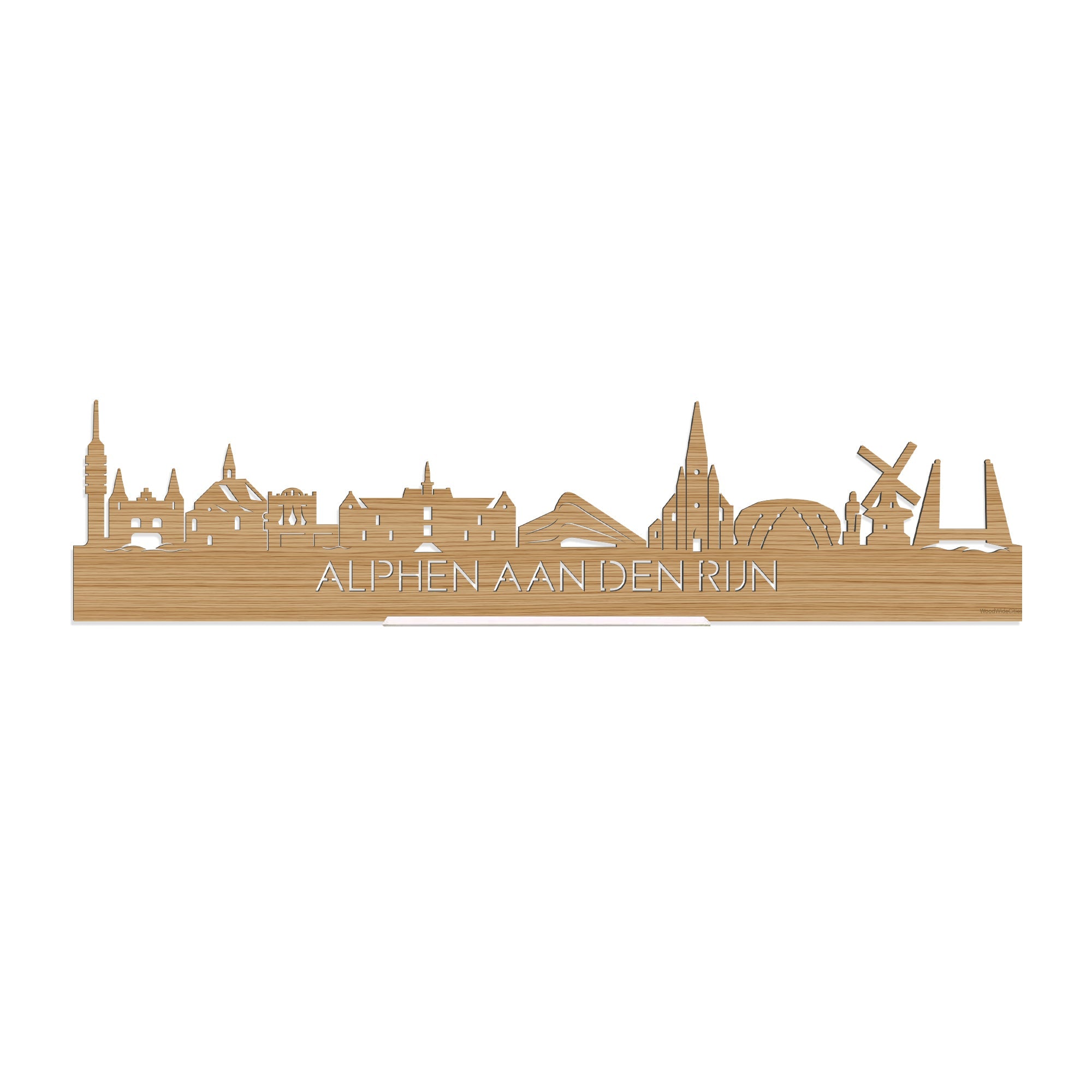 Standing Skyline Alphen aan den Rijn Bamboe houten cadeau decoratie relatiegeschenk van WoodWideCities