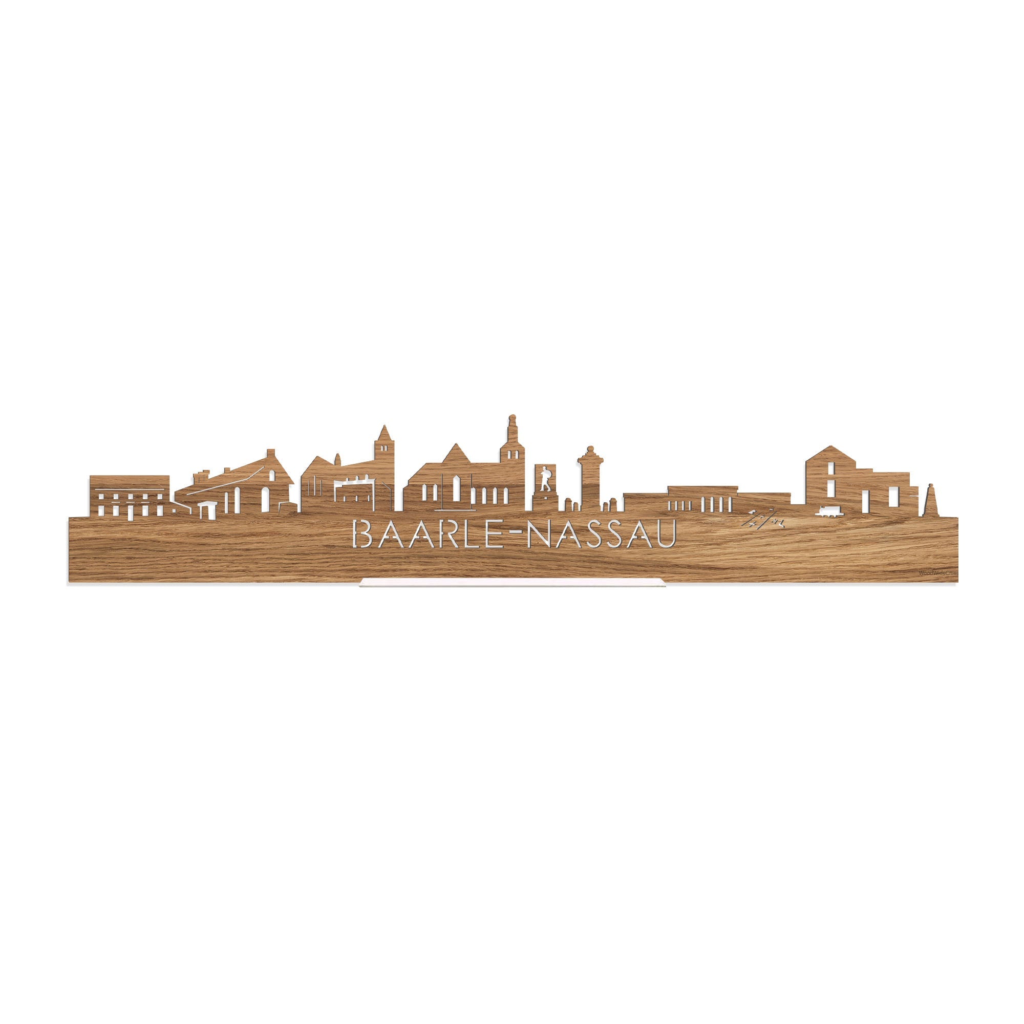 Standing Skyline Baarle-Nassau Eiken houten cadeau decoratie relatiegeschenk van WoodWideCities