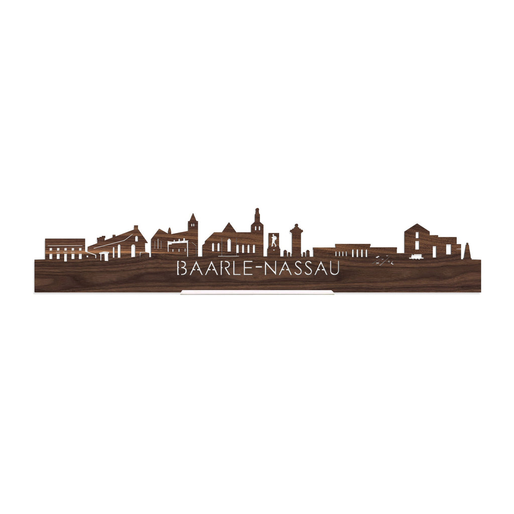 Standing Skyline Baarle-Nassau Noten houten cadeau decoratie relatiegeschenk van WoodWideCities