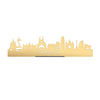 Standing Skyline Barcelona Metallic Goud gerecycled kunststof cadeau decoratie relatiegeschenk van WoodWideCities