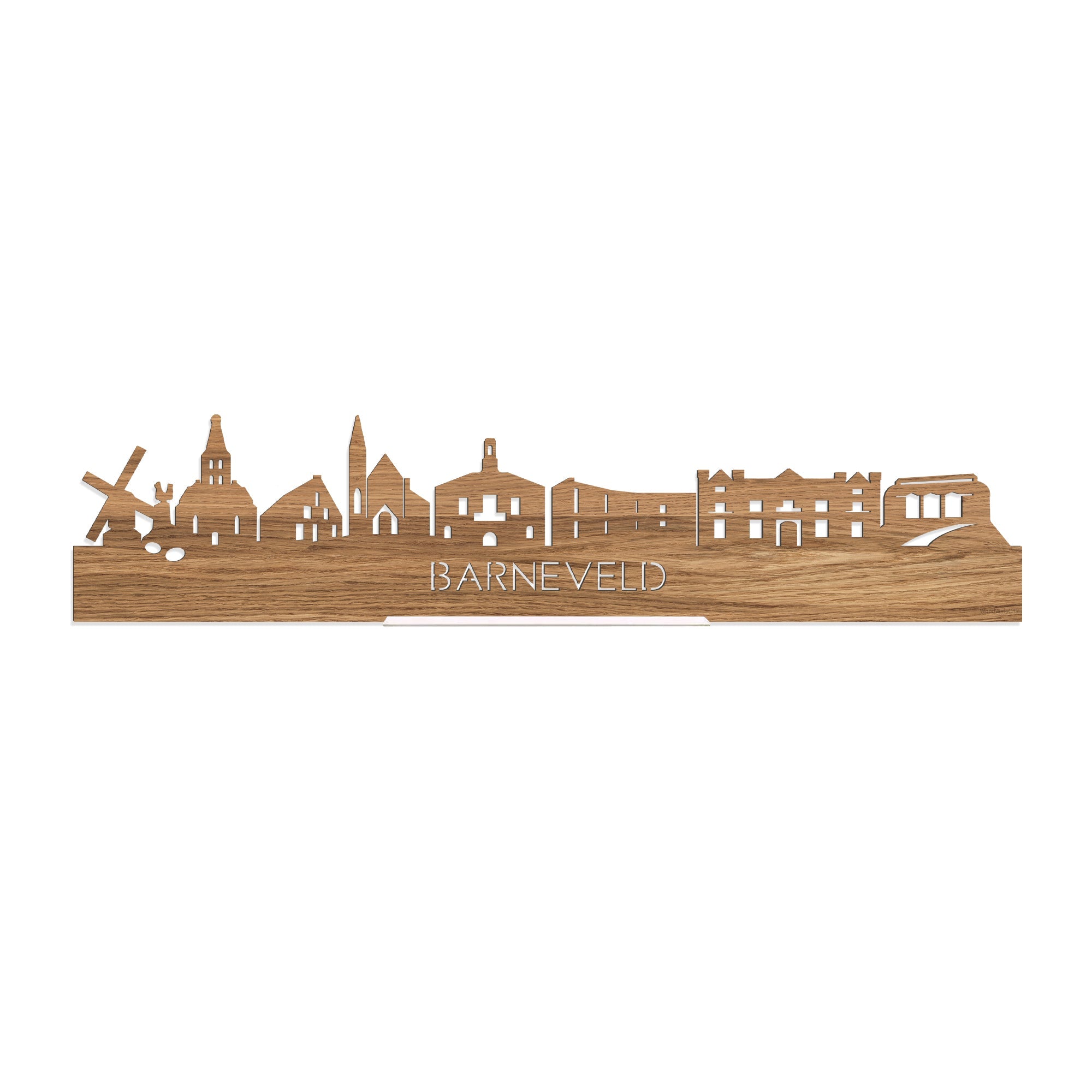 Standing Skyline Barneveld Eiken houten cadeau decoratie relatiegeschenk van WoodWideCities